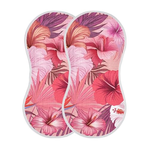 Hibiscus Bird Paradise Burp Cloths for Babies Burp Rag Cotton Spit Up Rag for Babies Newborn