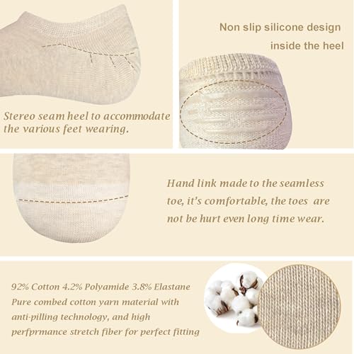 Image of Womens Ankle Socks Cotton No-Show Comfortable Low-Cut Liner Kraft Paper Gift Box