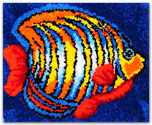 DIY Teppich Häkel-Set 50x50cm - Schwarze Katze Mit Weihnachtsmotiv