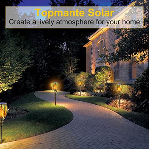Topmante Solar Outdoor Lights, 4Packs Solar Torch Light With Flickering Flame Auto On/Off Waterproof Solar Gardeng Lights For Landscape Yard Christmas Decor #TOP5