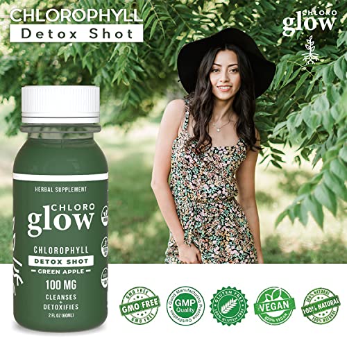Chloroglow Liquid Chlorophyll Detox Shots | All Natural and Organic Plant Based Drink to Boost Energy and Your Immune System | Cleanses and Detoxifies - Green Apple (1 Pack) - Image 4