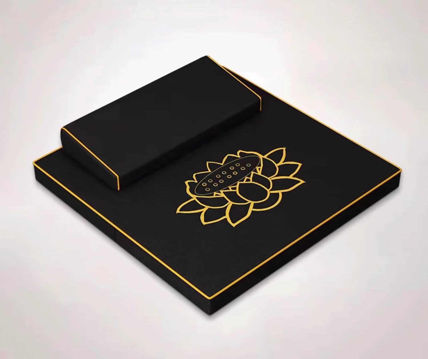 Grandi Tappeti di Meditazione, Tappetini di Meditazione di Meditazione, Futon, Pieghevole per La Casa, Tessuti Addensati, Palma da Cocco, Tappeti in Gi(Size:60x60cm(24x24inch),Color:Nero)
