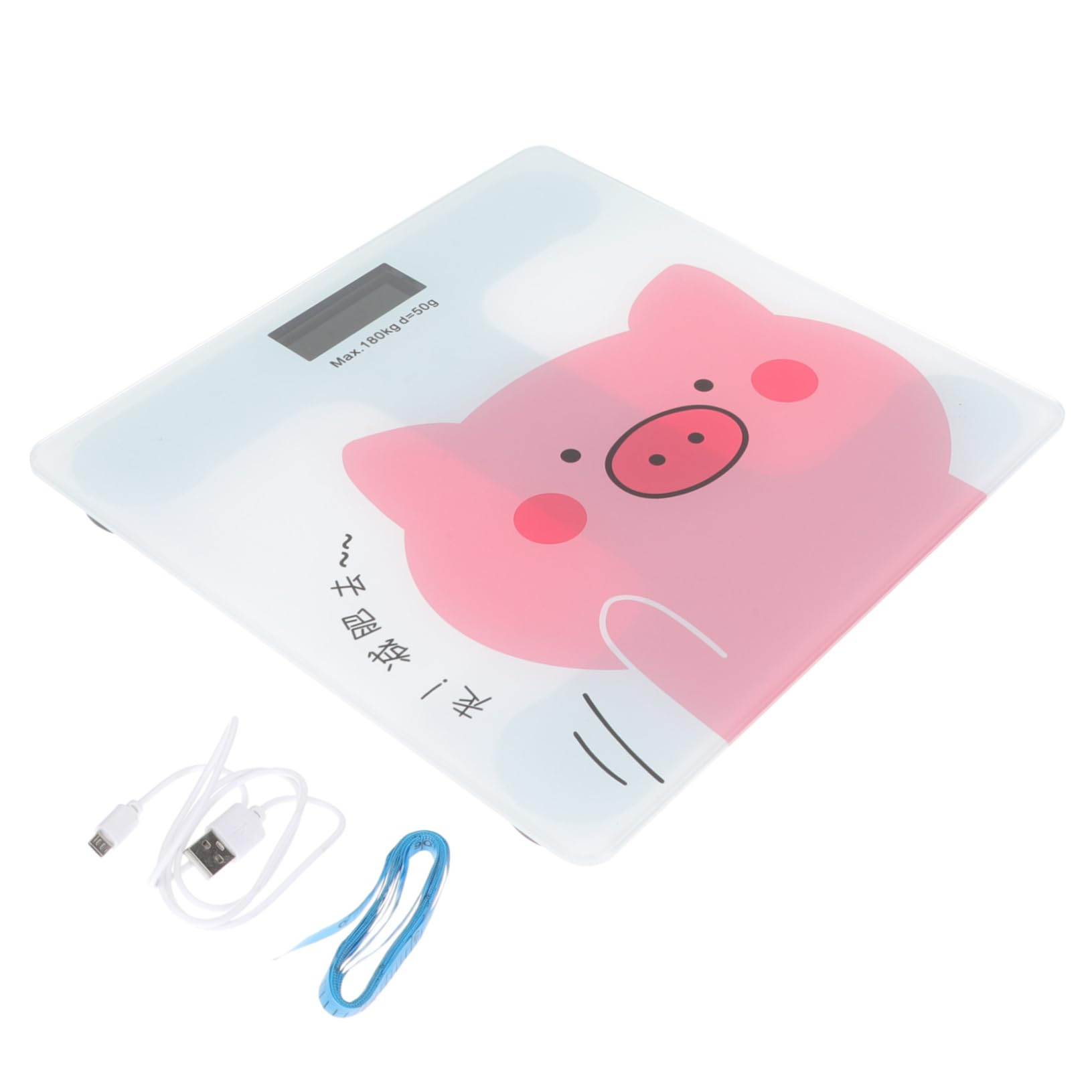 Báscula Corporal Digital de Dibujos Animados para Baño Doméstico | Cristal Templado, Chip de Alta Precisión y Pantalla Lcd Grande, Diseño Automático Batería Integrada