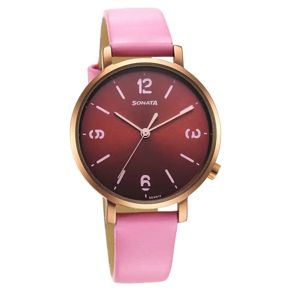 Sonata Essentials Brown Dial Leather Strap Watch for Women-87045KL01 (B0BZPWWD22) Amazon Price History, Amazon Price Tracker