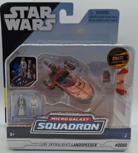 STAR WARS Micro Galaxy Squadron Light Armor Class Vehicle with 1-Inch Micro Figure Accessory Series 4 Rare Chase Vehicle (Luke Skywalker's Landspeeder 1 of 5000)