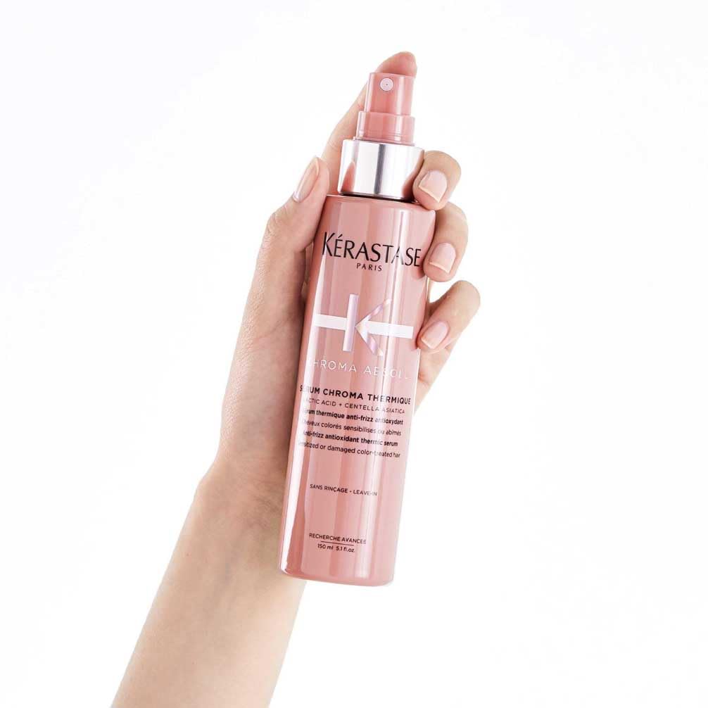 Kérastase Chroma Absolu, Sérum Capilar Antiencrespamiento, Protector Térmico Sin Aclarado, Para Pelo Coloreado Sensibilizado y/o Dañado, Sérum Chroma Thermique, 150 ml