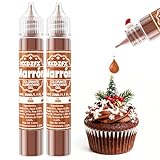 Colorante Alimentario Gel - Marrón Concentración Colorantes Alimentarios Reposteria, para Decoración de Tartas, Caramelos, Bebidas, Macarons, Glaseados y Cocina - 30ml×2 Botellas