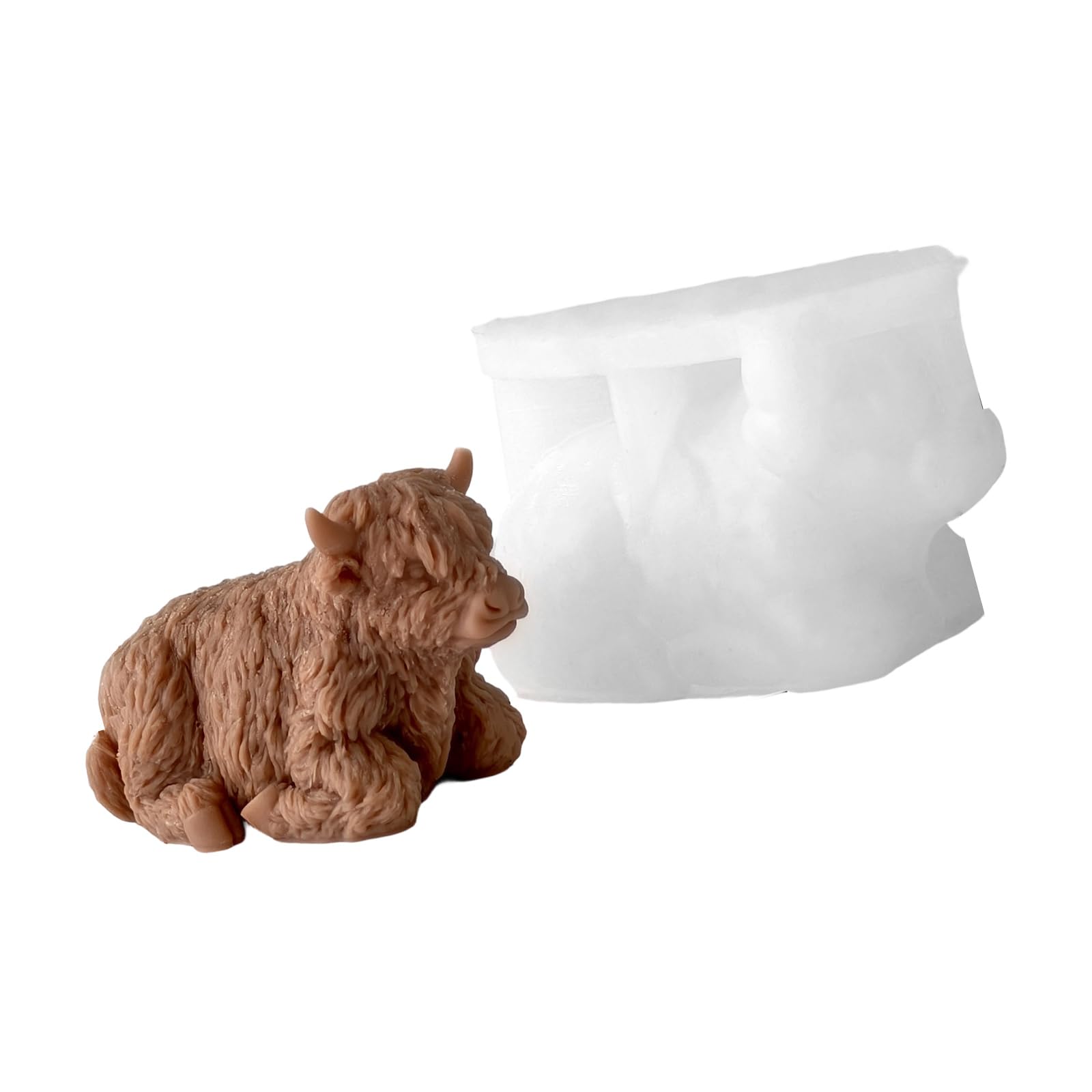 Ekoama Cattle Silicone Candle Multipurpose Animal Silicone Mould for Resin Casting Handmade Candle Soap Gypsum Figurine