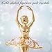 Matashi 24K Gold Plated Ballet Dancer Wind-Up Music Box with Pink Crystals – Elegant Tabletop Ornament for Home Decor (Memory) for Her, Mom, Daugher, Grandma on Mother’s Day, Birthday