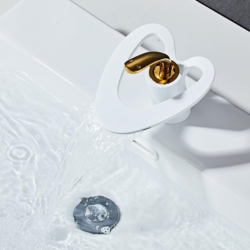 Robinet de lavabo cascade anti-éclaboussures avec mitigeur eau chaude froide