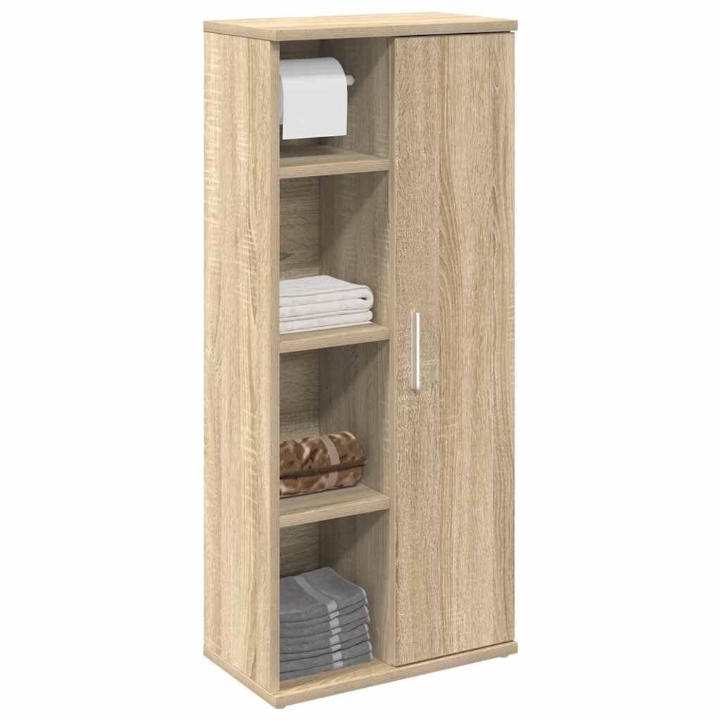 Szafka łazienkowa dąb Sonoma 39 x 22 x 90 cm z uchwytem na rolkę