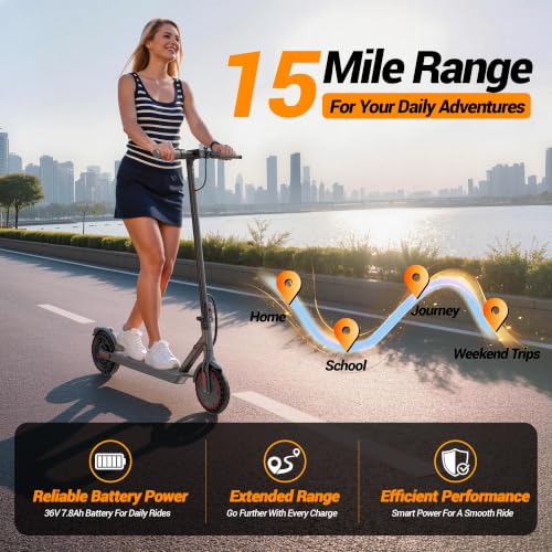 Image of Electric Scooter, 350W /500W Powerful Motor, 15-31 Miles Range, 8.5 inch /10 inch Tires, 19 /22 MPH Max Speed, Commuting Electric Scooter with Dual Suspension, E-Scooter with Dual Braking System