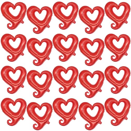 20Piezas Globo de Amor Hueco Globos De Corazón De Gancho Dalumini...
