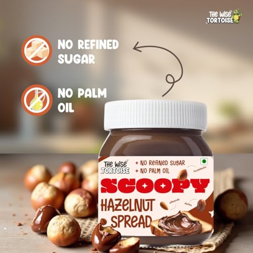 Image of Scoopy Real Hazelnut Chocolate Spread | 100% Sweetened with Dates & Jaggery | Zero Palm Oil | No Refined Sugar | No Artificial Flavors | Clean & Healthy (250g)
