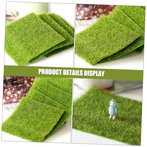 YARDWE 4個 砂場用模型装飾にな人工芝マット ミニランドスケープ用自然風合いのフェイク芝生 屋内外草地ベースホームデコレーション