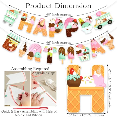 Image of Rozi Decoration Latex, Foil, Cardstock Ice Cream Theme Birthday Decoration Items Set Of 58 Pcs Pastel Balloons For Donut Theme Birthday Parties Decorations, Candy Theme Birthday Decoration