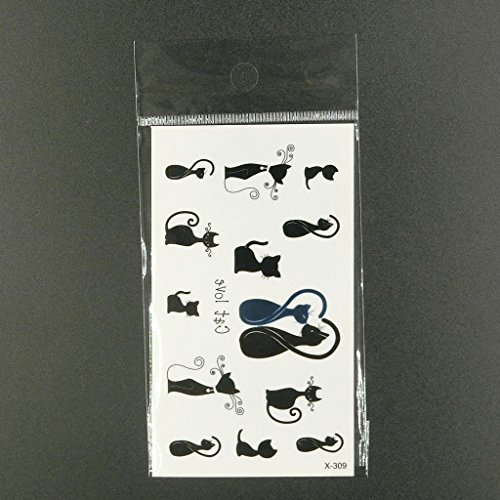Oottati Small Cute Temporary Tattoo Cats Love Totem (2 Sheets) #TOP2