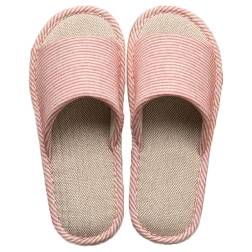 Chinelos de casa, chinelos macios casuais de algodão feminino e masculino, antiderrapantes para ambientes internos e externos/288 (Color : Pink, Size : 67 Narrow Women/67 Narrow Men)