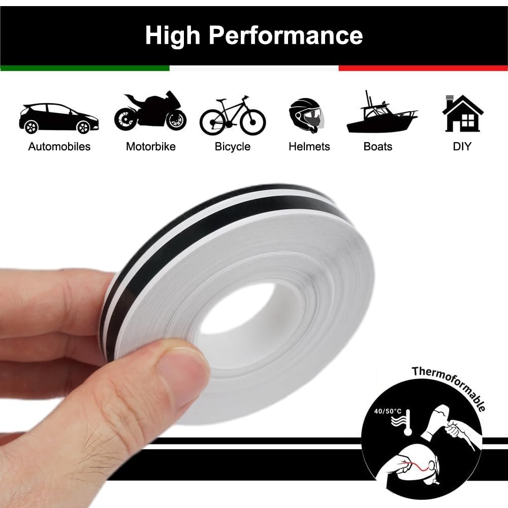 10m Rigate 5mm Grigio Argento Metallizzato Auto Moto - Foto 9