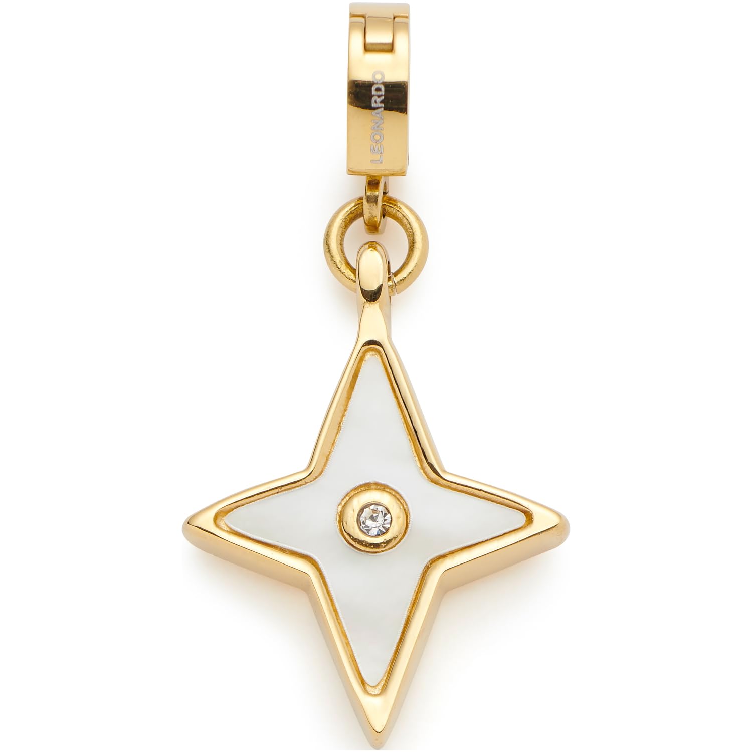 JEWELS BY LEONARDO Mina Anhänger - Goldfarbener Edelstahl Mit Grauem Glasstein