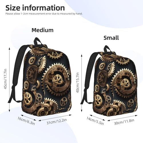 Sac à dos imprimé engrenages steampunk pour femme avec compartiment PC