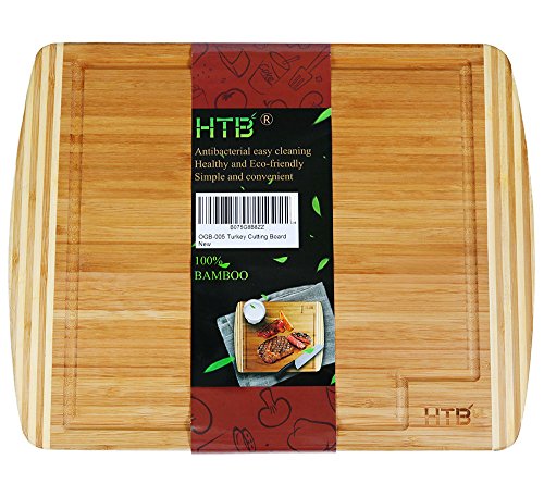 Bamboo Chopping Board Extra Large With Juice Groove, Kitchen Large Cutting Board 17.6