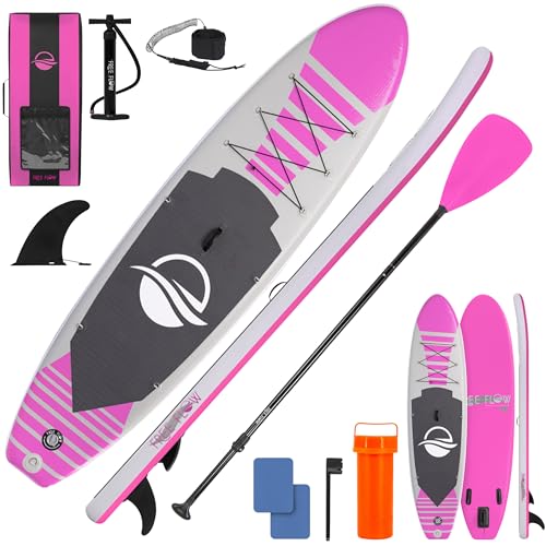 SereneLife 10’6” Inflatable Paddle Board with SUP Accessories, Wi...