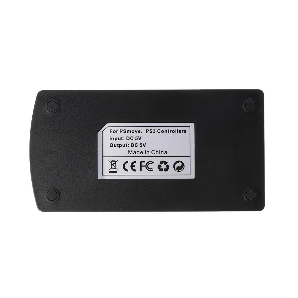 ERUYN Noir Universal USB Alimenté Double Double Chargeur Dock Stand Station de Charge pour PS3 Move Manette sans Fil Noir