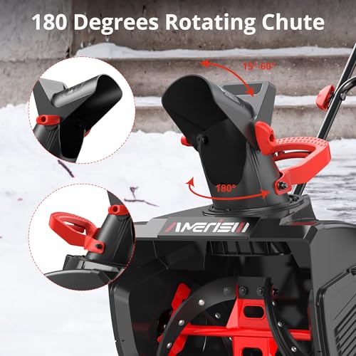 AMERISUN 18-Inch Electric Snow Blower, 15-Amp Corded Snow Thrower 2200 RPM, 30 FT Snow Throw Distance, Lightweight Winter Snow Removal Machine for Patio, Walkways & Small Yards