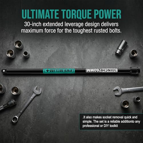 Image of 1 /2 inch Drive Impact Extension Bar, 30 Inch Length Socket Extension, CR-V Steel, Narrow and Deep Areas in Automobile Maintenance, Mechanical Assembly or Industrial Operations