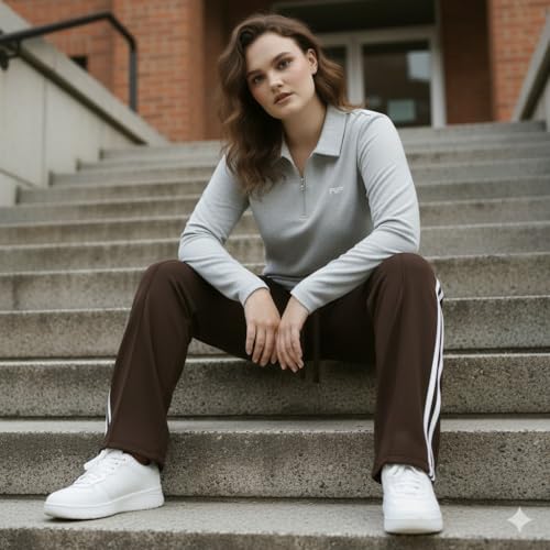 Image of DIAZ Women's Top & Jogger Set | Stylish Co-Ord Set for Women |Top & High Waist Jogger Pants Set for Ladies | Stretchable Cotton Gym Wear, Activewear & Loungewear Tracksuit|women top jogger set