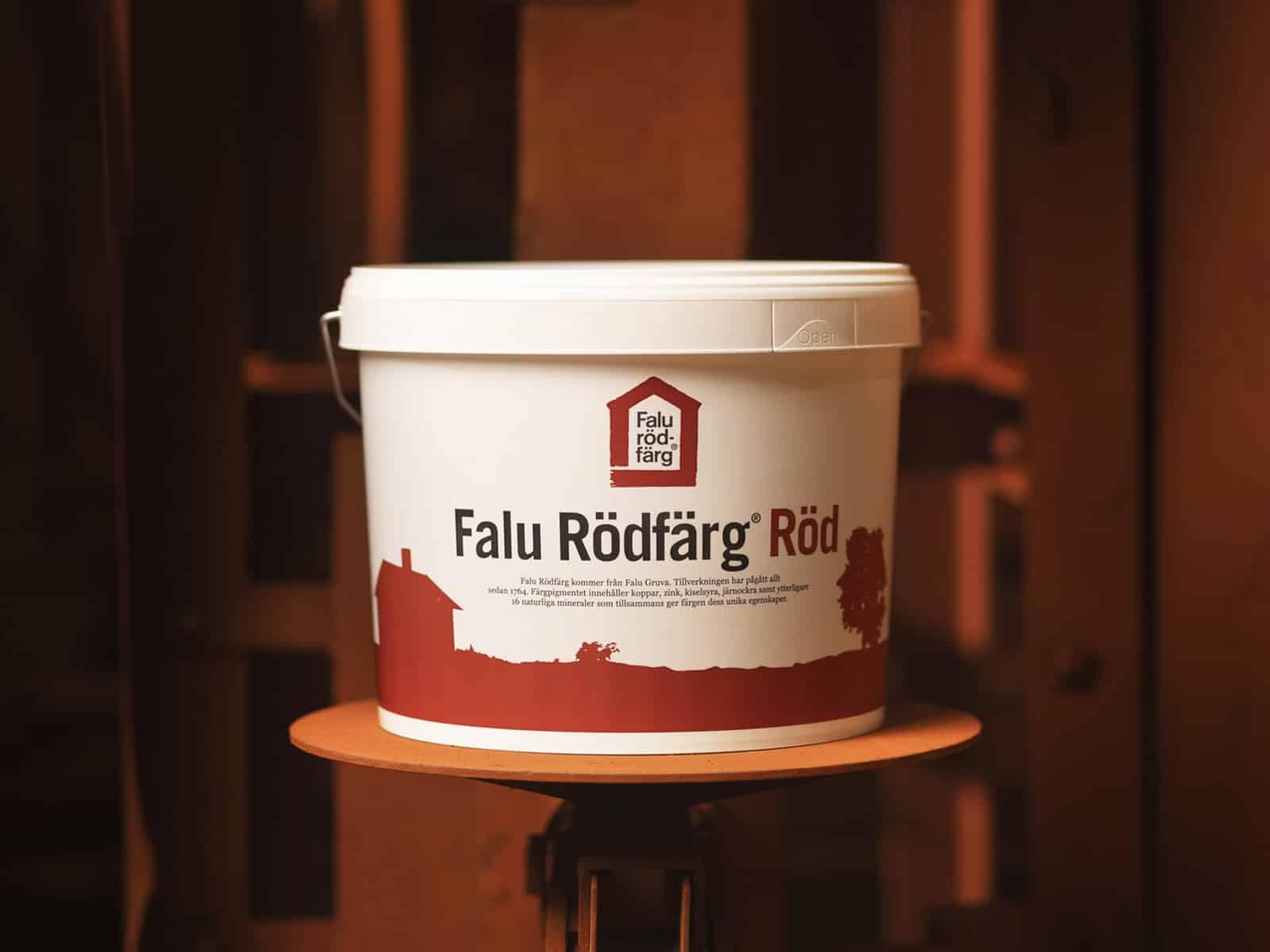 Falu Rödfärg - Falunrot/Schwedenrot - die echte rote Schlammfarbe, 10 Liter, Traditionelle Schwedische Holzfarbe, für Sägeraues Holz