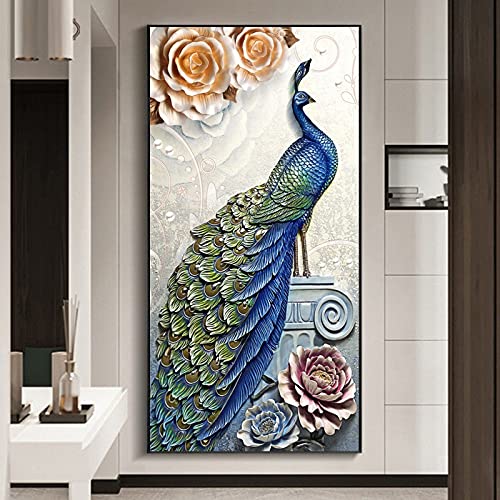 Diamond painting fleur de paon géant pour sublimer votre salon