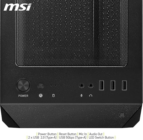 MSI MAG FORGE M120R AIRFLOW TEMPERLİ CAM 3X120MM 1X120MM ARGB FAN MATX GAMİNG BİLGİSAYAR KASASI - Görsel 6
