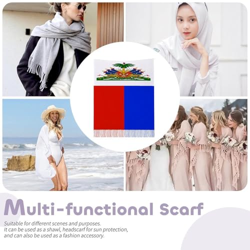 Tassel Scarves for Women,Patriotic Theme Flag Pattern Long Shawl Wraps Scarf Warm Printed Scarfs for Winter Fall Scarves-1283