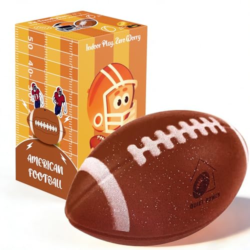 Kikkavo Silent Indoor Football 7.5 Brown Soft Foam Quiet Football Low Bounce Mini Football for Kids & Adults Indoor Safe Practice Ball for Home Backyard Bedroom Play Gift Ready