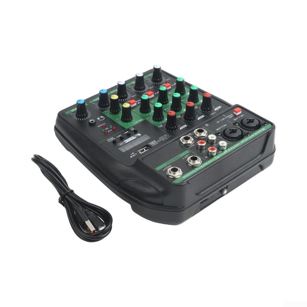 Mixer audio professionale a 4 canali XLR TRS (verde)