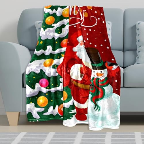 Couverture Polaire Père Noël Plaid Cadeau Doux Chaises Lits - 6