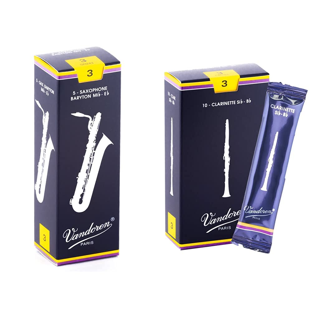 Vandoren Bari Sax and Bb Clarinet Traditional Reeds Strength 3 Bundle (5 + 10)