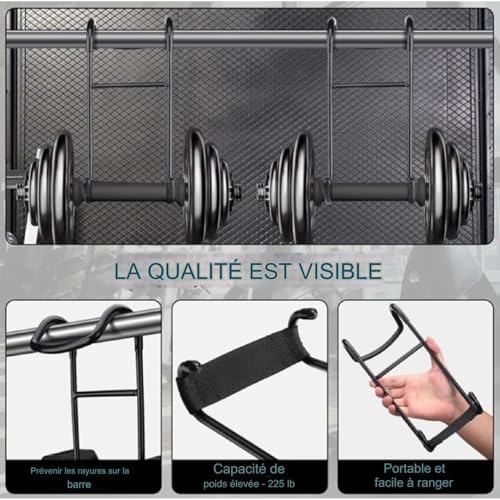 Fixation d'haltères et crochets d'observation pour éviter les chutes