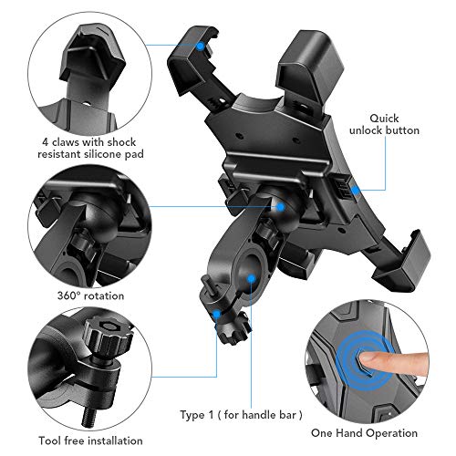 Leeofty Suporte de telefone para bicicleta leve ABS Suporte ajustável para telefone móvel