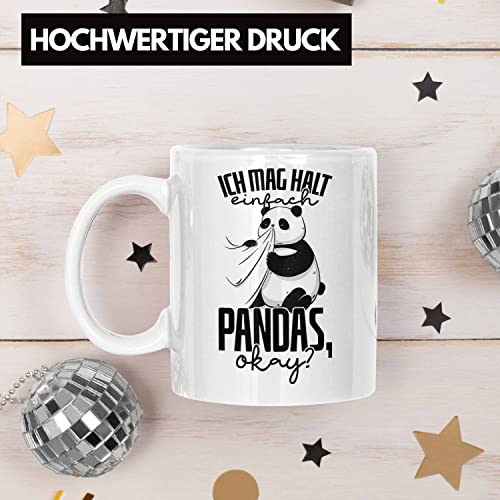 Trendation - Lustige Panda Tasse Panda-Motiv Geschenk Tierliebhaber Geschenkidee Panda Fans (Weiß)