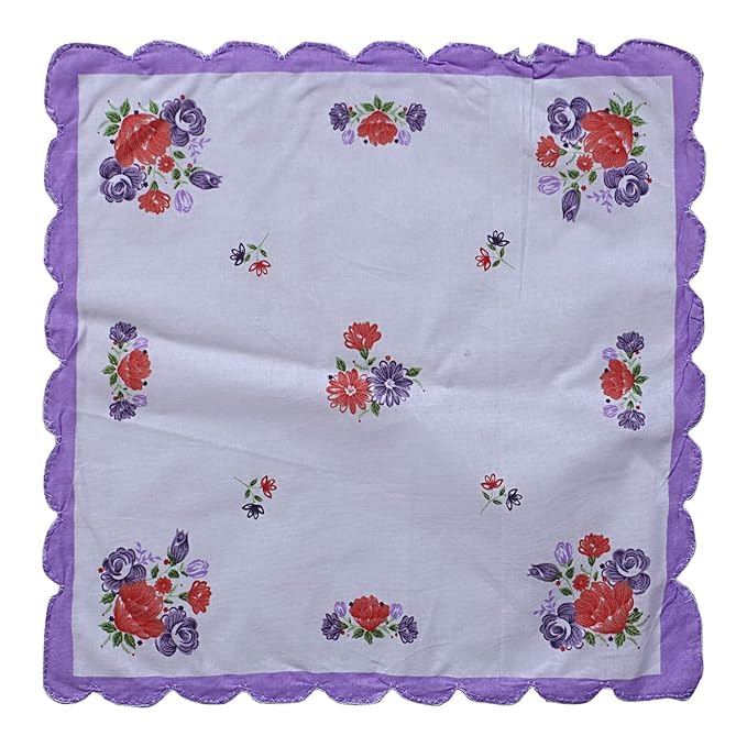 Printed Soft Cotton Hankies for Woman multicolor set of 12-image-47
