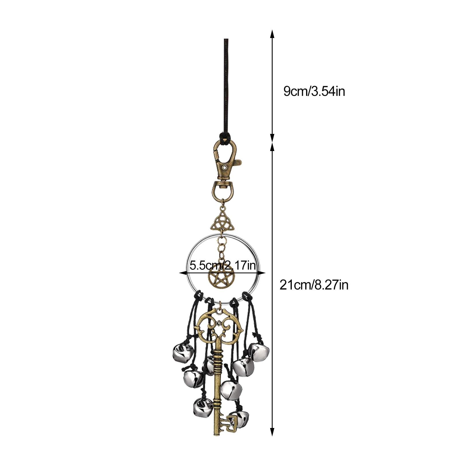 Hulzogul Witch Bells Home Protection - Witch Room Decor Car Bell Pendant, Witch Bells Protection Door Hangers Magic Key Wiccan Wind Chimes for Home Door Witchcraft Decorations