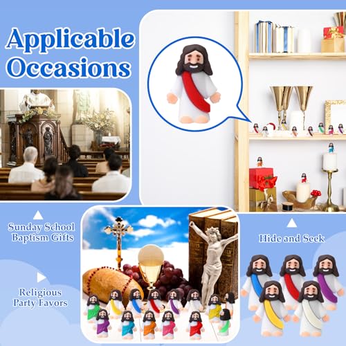 Figurines de Jésus miniatures Bememo de couleur variée pour jeu de cache-cache de Pâques