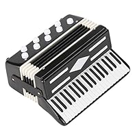Accordion Model Home Decoration, 7cm Miniature Wooden Accordion Model with Case, for Home Office Desktop Decor Display for Musical Ornaments (Black)