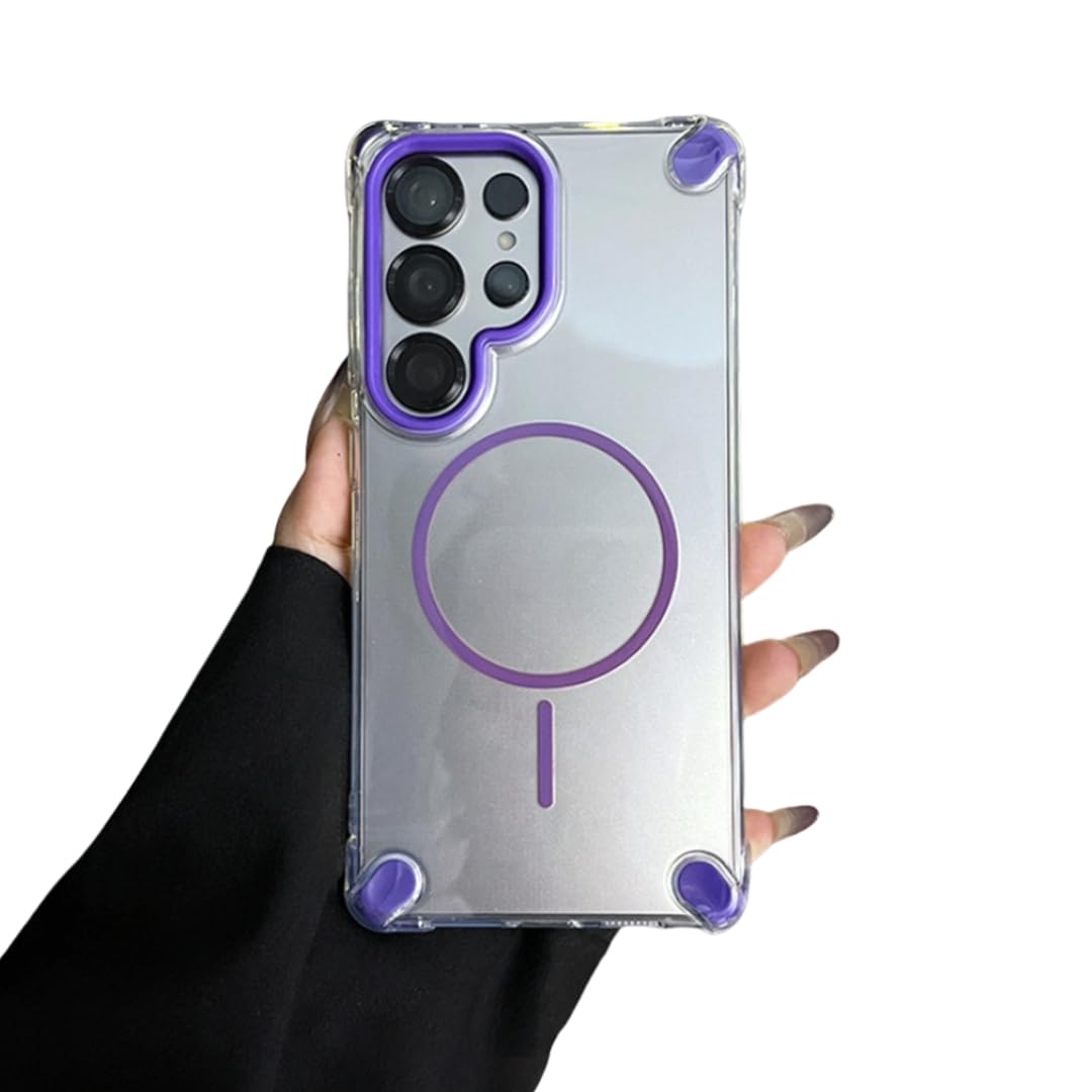 Coque silicone Galaxy S22 Ultra 5G antichoc et aimantée pour une protection violette durable