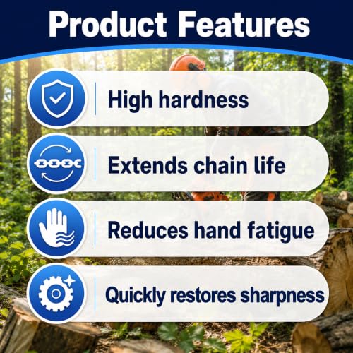 CuraceQ 6Pcs 70108710398 Chainsaw Chain File, 13/64" Round Sharpening File Fits for 3/8" Saw Chain, Compatible with Husqvarna Chains by CuraceQ - Used condition - Image 6