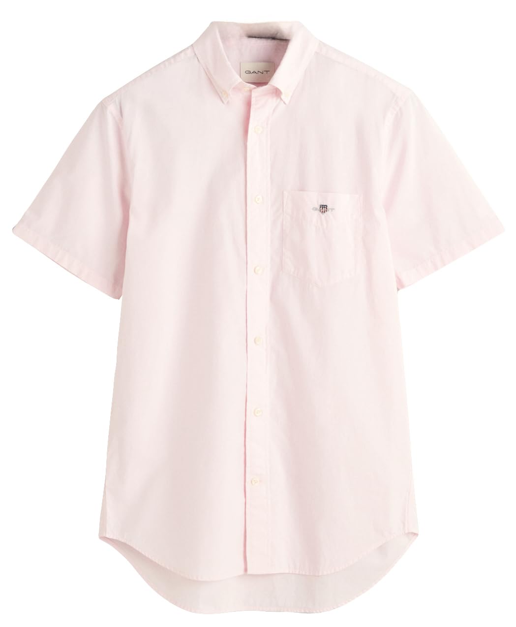 Gant Men's Light Pink Fit Classic Poplin Short Sleeve Shirt Xl