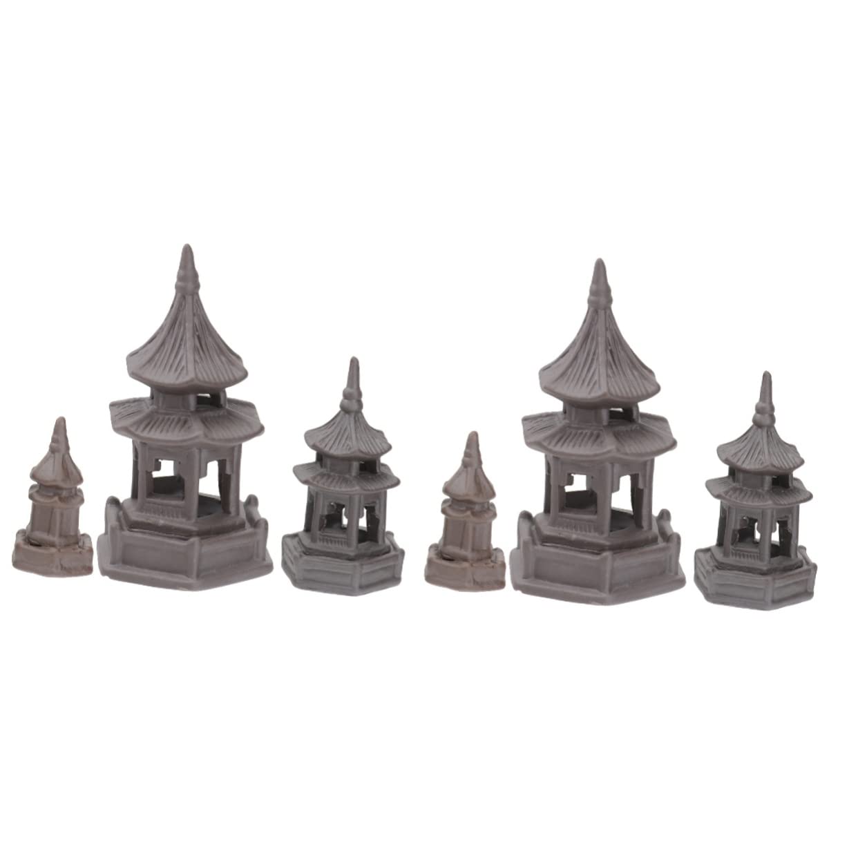 6 Pièces Pavillon Décoratif miniature en pack complet pour aménagement créatif